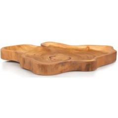 Assiette en Bois Teck Naturel 44x35x3cm - Giganterra à 32,95 € - Giganterra - G02-03072 - Décoration naturelle