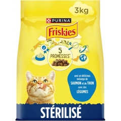 Lifestyle Chats Stérilisés Saumon et Légumes 3kg - Friskies à 12,75 € - Purina - 12570869 - Friskies