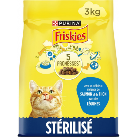 Lifestyle Chats Stérilisés Saumon et Légumes 3kg - Friskies à 12,75 € - Purina - 12570869 - Friskies