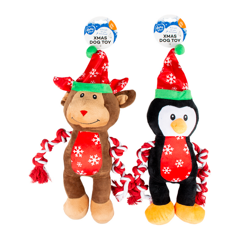 Xmas Peluche pingouin et Renne pour Chien - Duvoplus