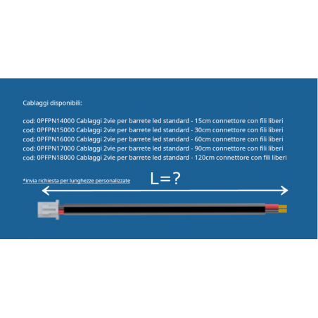 Câblage 2 voies pour barres LED standards Connecteurs de 30 cm avec Fils Libres - Season Generator CAB-2F-CF-30 Season Genera...