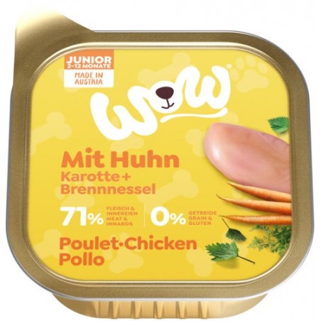 Chiots Poulet avec carottes et à l'ortie 150g - WOW à 1,49 € - WOW - WOWJ00150CH - WOW