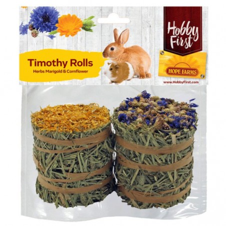 Rouleaux de foin Souci & Bleuet - Hobby First à 6,85 € - Hobby First - 663972 - Snacks aux épices, fruits & légumes