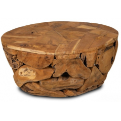 Table Basse Bois Teck Ovale Tempel 100x65x45 cm - Giganterra à 449,45 € - Giganterra - G02-03115 - Décoration naturelle