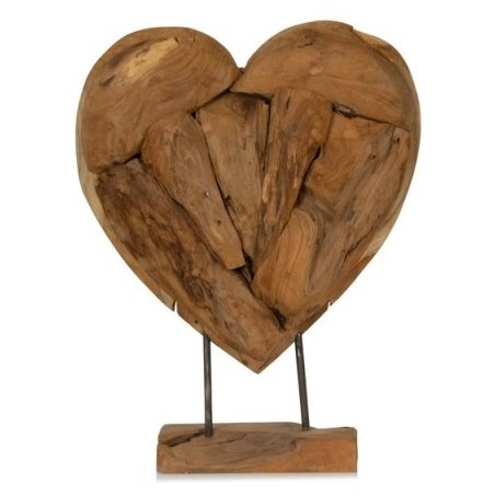 Bois Teck Déco Coeur 45 cm X H 53 cm - Giganterra