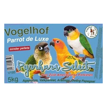 Graines Pyrrhura Select Sans Pellets - 5 kg à 45,95 € - Vogelhof - Parrots & Toys - V195 - Grandes Perruches