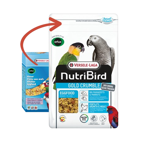 NutriBird Gold Crumble Grandes Perruches et Perroquets - 800gr