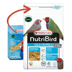 Gold Crumble Pâtée Sèche Oiseaux Exotiques - 1kg - NutriBird 422251 Versele-Laga 6,50 € Ornibird