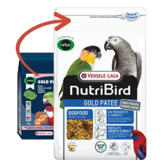 Gold Pâtée Humide Grandes Perruches et Perroquets - 5kg - NutriBird à 29,95 € - Versele-Laga - 422366 - Nutribird