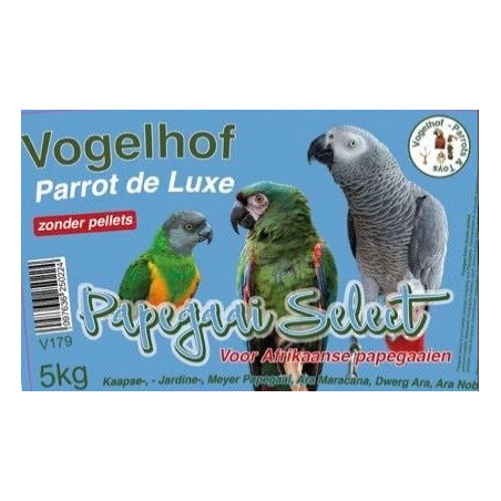 PAPEGAAI SELECT sans pellets - 5 kg à 35,95 € - Vogelhof - Parrots & Toys - V179 - Perroquets