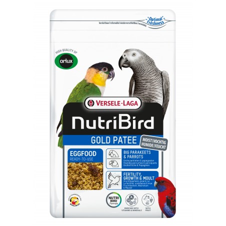 Gold Pâtée Humide Grandes Perruches et Perroquets - 1kg - NutriBird 422239 Versele-Laga 6,95 € Ornibird