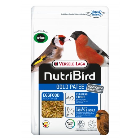 Gold Pâtée Humide Oiseaux Indigènes - 1kg - NutriBird à 7,95 € - Versele-Laga - 422240 - Nutribird