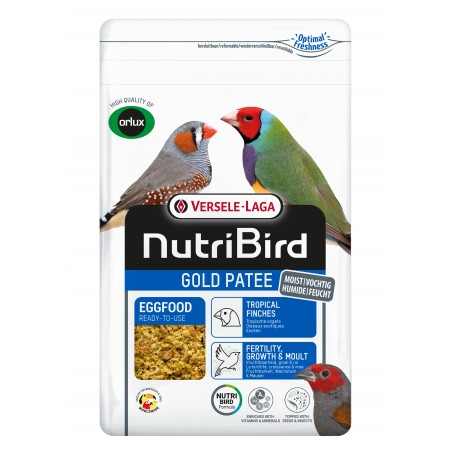 Gold Pâtée Humide Oiseaux Exotiques - 1kg - NutriBird à 6,50 € - Versele-Laga - 422243 - Nutribird