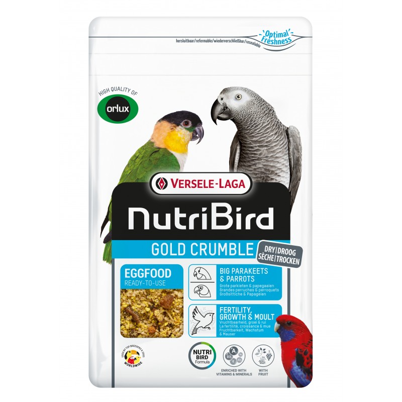 Gold Crumble Pâtée Sèche Grandes Perruches et Perroquets - 800gr - NutriBird