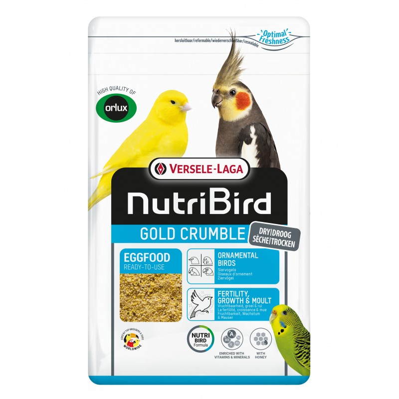 Gold Crumble Pâtée Sèche Oiseaux d'Ornement - 10kg - Nutribird