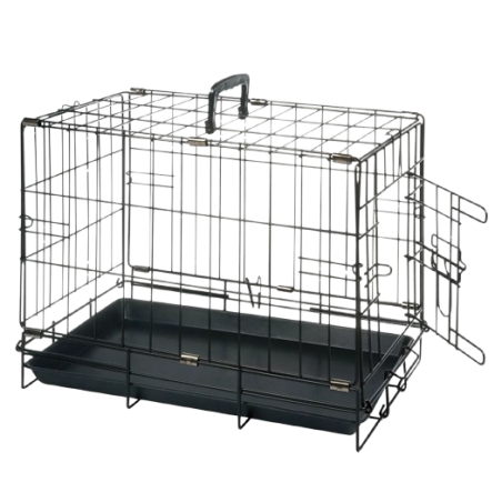 TRAVEL Cage Pliable 1 Porte Noir 47x30x37cm - Jack and Vanilla à 53,50 € - Jack and Vanilla - 80/0001 - Chenils, niches et ca...