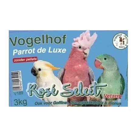 ROSE SELECT sans pellets - 6 kg à 45,95 € - Vogelhof - Parrots & Toys - V189 - Perroquets