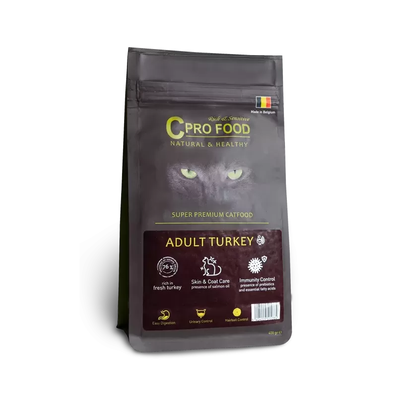 Adult Turkey - Nourriture Complète Pour Chats Adultes 400gr - C PRO FOOD