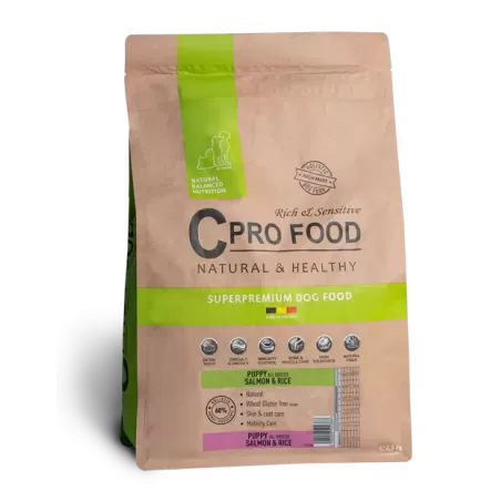 Puppy All Breeds Au Saumon et Riz - Croquettes pour chiots 10kg - C PRO FOOD