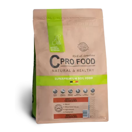 Adult All Breeds au poulet et riz - Croquettes pour les chiens adultes 10kg - C PRO FOOD