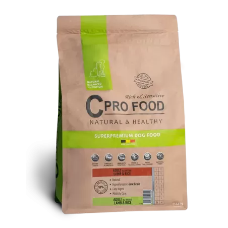 Adult All Breeds à l'agneau et riz - Croquettes pour les chiens Adultes 10kg - C PRO FOOD