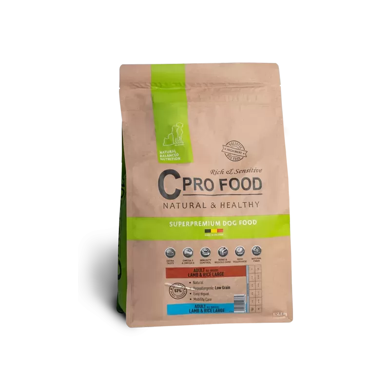 Adult All Breeds à l'agneau et riz Large - Croquettes pour les chiens Adulte de + 25kg - 10kg - C PRO FOOD