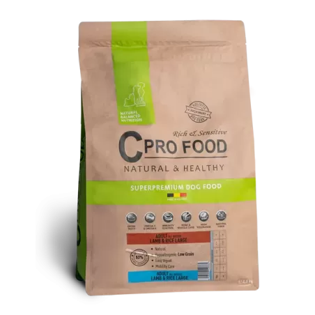 Adult All Breeds à l'agneau et riz Large - Croquettes pour les chiens Adulte de + 25kg - 10kg - C PRO FOOD