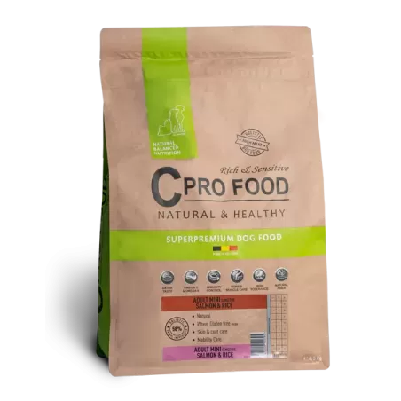 Adult Mini au saumon et riz - Croquettes pour les chiens de - de 10kg - 10kg - C PRO FOOD à 54,70 € - C PRO FOOD - CAM10 - C ...