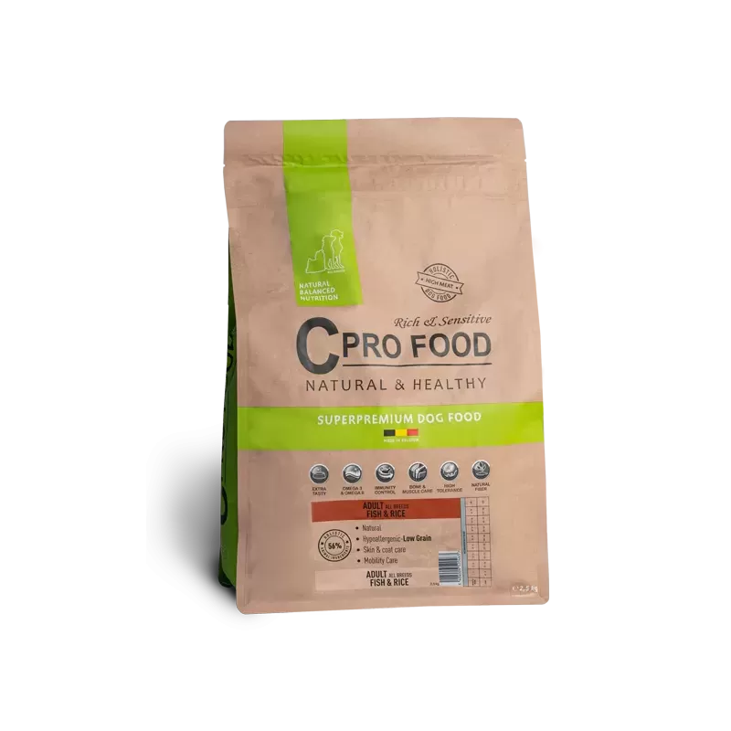 Adult All Breeds au poisson et riz - Croquettes pour les chiens Adultes 2,5kg - C PRO FOOD