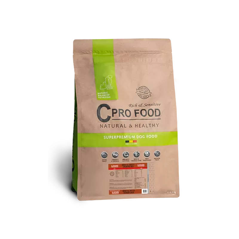 Large Adult All Breeds au poulet et riz - Croquettes pour les chiens Adulte 2,5kg - C PRO FOOD