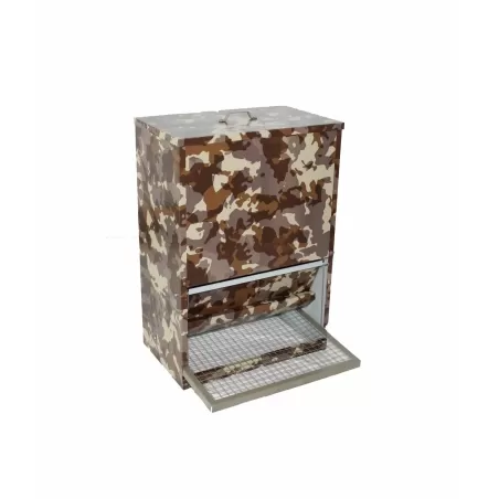 TRÉMIE À PÉDALE 10 KG. CAMOUFLAGE - GAUN à 64,95 € - Gaun - 11460 - Mangeoires