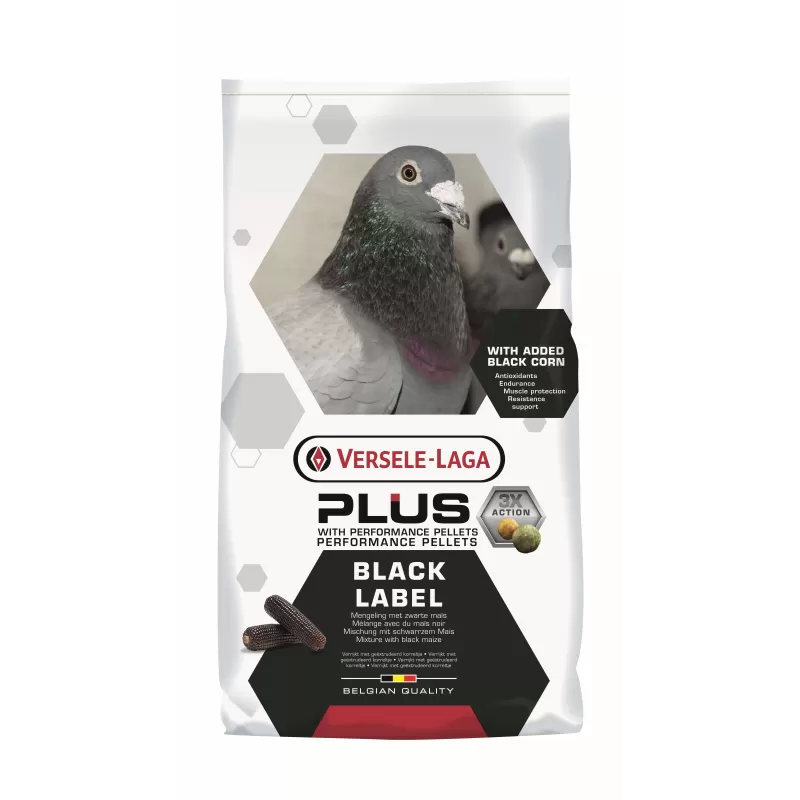 Plus Black Label  Junior 20kg - Mélange pour jeunes pigeons avec des granulés Plus et du maïs noir - Versele-Laga