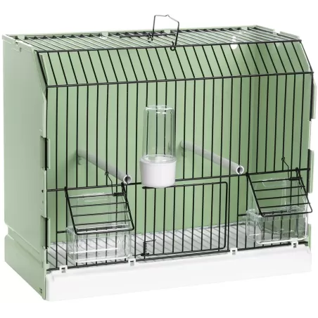 Cage exposition verte en plastique avec portes mangeoires 36x17x30cm - 2G-R à 23,95 € - 2G-R - ART-315FN3V - Cages