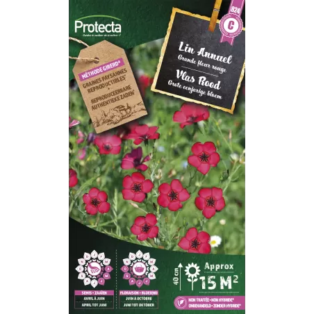 Lin à grande fleur rouge - Cat. C - Protecta à 4,80 € -  - SE-CON-00077 - Plantes, Buis & Légumes