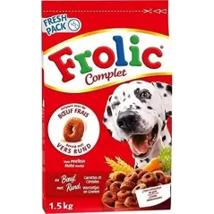 Croquettes avec bœuf, carottes et céréales 1,5kg - Frolic à 8,99 € - Frolic - 467505 - Frolic