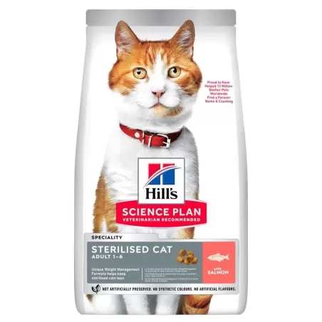 Croquettes pour Chat Adulte Stérilisé - Science Plan Adult Sterilised saumon 3kg - Hill's à 45,49 € - Hill's - 608884 - Hill's