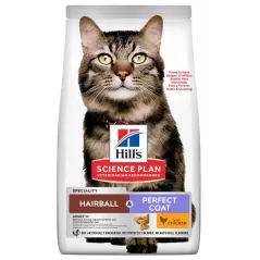 Hairball & Perfect Coat - Croquettes pour Chat Adulte - au Poulet 3kg - Hill's à 49,25 € - Hill's - 608548 - Hill's