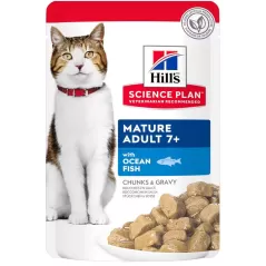 Aliment pour Chat Adulte Mature au Poisson de Mer- sachet repas - 85gr - Hill's à 1,69 € - Hill's - 603998 - Hill's