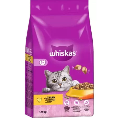 Adult 1+ Délicieuses croquettes au Poulet 1,9kg - Whiskas à 6,69 € - Whiskas - 325668 - Whiskas