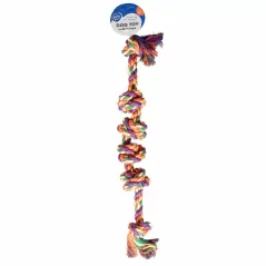 Corde en coton 6 nœuds multicolore - Duvo+ à 6,30 € - Duvo + - 15796 - Jouets à lancer/rapporter