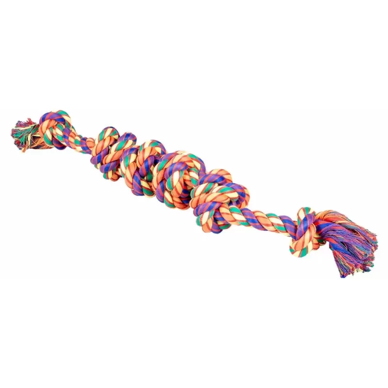Corde en coton 6 nœuds multicolore - Duvo+