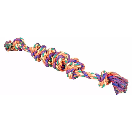 Corde en coton 6 nœuds multicolore - Duvo+ à 6,30 € - Duvo + - 15796 - Jouets à lancer/rapporter