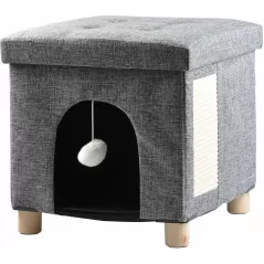 Maison griffoir pour chat Gina gris - Duvo+ à 43,95 € - Duvo + - 15734 - Arbre à chat & griffoir