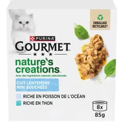 Nature's Créations - Au poisson 8x85gr - Gourmet à 10,00 € - Purina - 12425903 - Gourmet