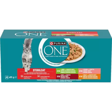 Chat Stérilisé Multivariétés 40x85gr - ONE à 35,99 € - Purina - 12583942 - One