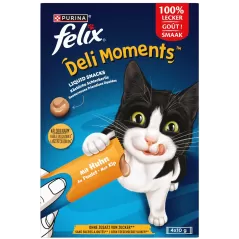 Deli Moments friandises liquides pour chat Saveur Poulet 4x10gr -  FELIX