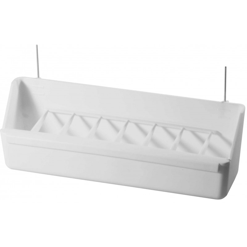 Feeder aviary white with brackets 20x5x6,6cm