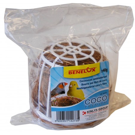 Bourre nid fibre de coco 40gr avec support à 1,95 € - Kinlys - 14273 - Matériaux nids