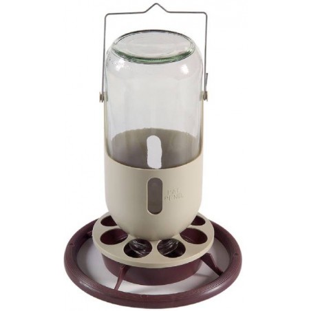 Mangeoire lampe de mineur en verre avec crochet en métal 1L - S.T.A. Soluzioni