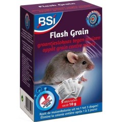 Flash Grain, granulés contre les souris, 5 sachets de 10gr - BSI à 9,50 € - BSI - 61997 - Nuisibles